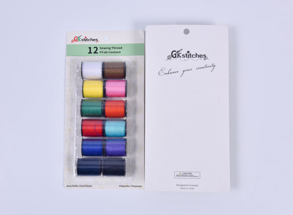 12 pieces sewing threads pack - Gkstitches