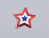 Sequin Star Embroidery (1 Piece Pack) Iron on , Sew on, Embroidered patches. - Gkstitches