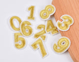 Alphabet, Gold, Silver Numbers Patch (2 Pieces Pack) Iron on , Sew on, Embroidered patches. - Gkstitches