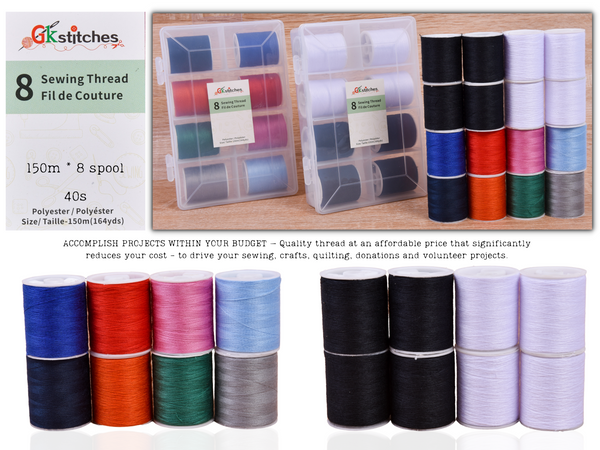 8 Pieces Sewing Threads - Gkstitches