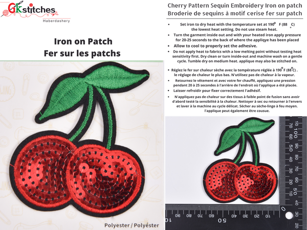 Cherry Patch on Iron (1 Piece per Pack) - Gkstitches