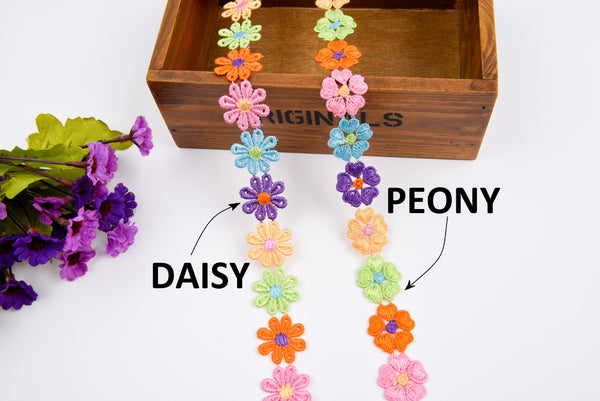 Daisy Flower Crochet Lace Trim - Gkstitches