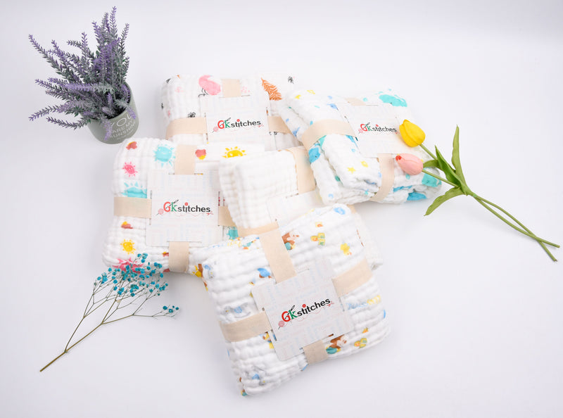 Six layers Muslin fabric digital Print Blanket - Gkstitches