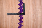 Mesh Floral Border Crochet Lace Border Trim with Handwork Beads and Sequins - GK- 1 - Gkstitches