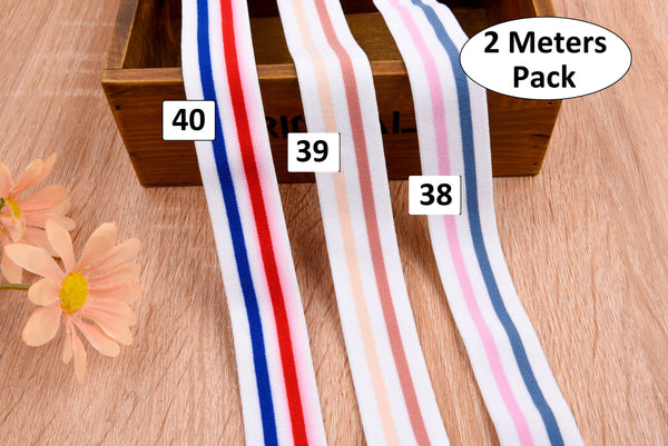 ( 2 Meters Pack ) Decorative Elastic Trim with Lace Edging - Scallop Edging, Bra, Underwear Clothing Accessories - Gkstitches