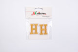 Alphabet, Gold, Silver Letters Patch (2 Pieces Pack) Iron on , Sew on, Embroidered patches. - GK 53 - Gkstitches