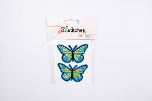 Butterfly Patch (2 Pieces Pack) Iron on , Sew on, Embroidered patches. - GK 55 - Gkstitches