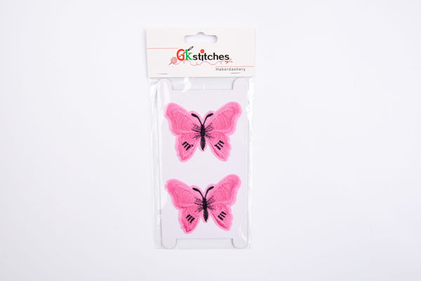 Butterflies (2 Pieces Pack) Iron on , Sew on, Embroidered patches. - GK 56 - Gkstitches