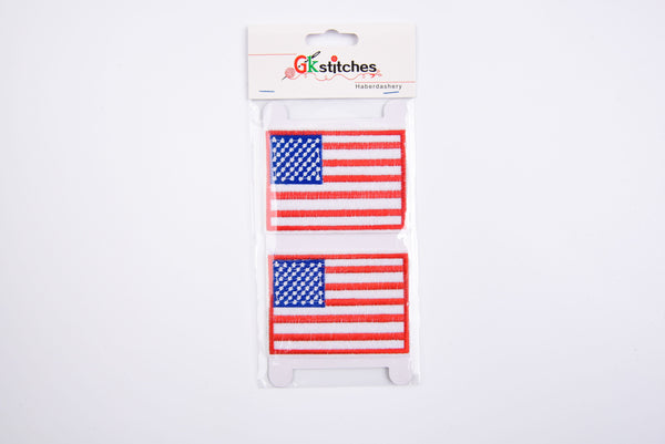 American Flag Patch - United States of America Patch (2 Pieces Pack) Iron on , Sew on, Embroidered patches. - GK- 49 - Gkstitches