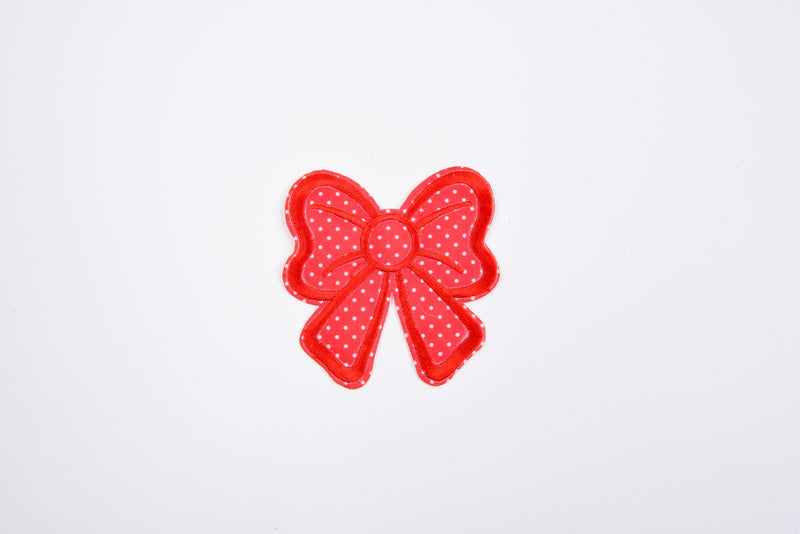 Classic Dots Bow Patch (2 Pieces Pack) Iron on , Sew on, Embroidered patches. GK- 48 - Gkstitches
