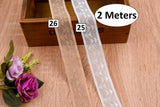( 2 Meters Pack ) Decorative Elastic Trim with Lace Edging - Scallop Edging, Bra, Underwear Clothing Accessories - Gkstitches