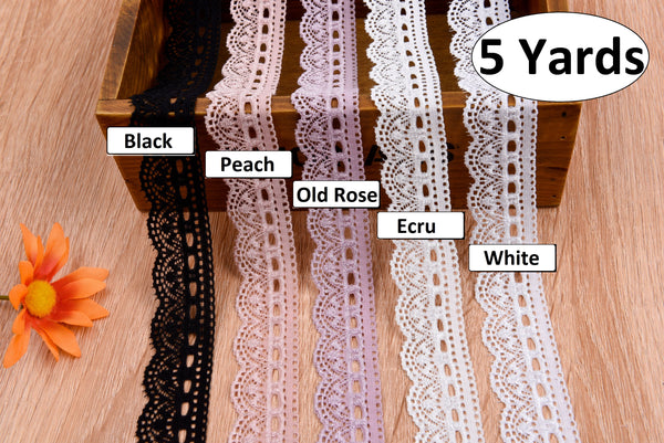 Lace Fabric Ribbon Trim GK- 60( 5 Yards Pack) - Gkstitches