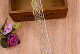 Thin Gold and Silver Lace Fabric Ribbon Trim GK- 61( 5 Yards Pack) - Gkstitches