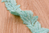 Flowers Border Crochet Lace Trim with Handwork Beads - GK- 69 - Gkstitches