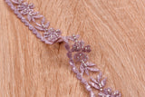 Flowers Border Crochet Lace Trim with Handwork Beads - GK- 71 - Gkstitches