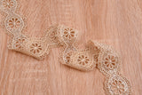 Round Flowers Crochet Lace Trim with Sequins - GK- 72 - Gkstitches