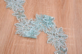 Big Flowers Crochet Lace Trim with Sequins and Handwork Beads - GK- 73 - Gkstitches