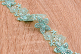 Multiple Flowers Crochet Lace Trim with Sequins and Beads - GK- 74 - Gkstitches