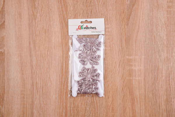 Big Flowers Crochet Lace Trim with Sequins - GK- 75 - Gkstitches