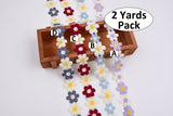 Daisy Flower Crochet Lace Trim - Gk - 8 - 2 Yards Pack - Gkstitches