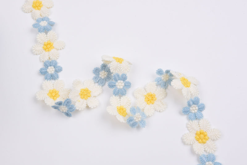 Daisy Flower Crochet Lace Trim - Gk - 8 - 2 Yards Pack - Gkstitches