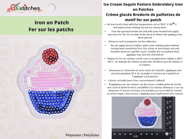 Ice cream Iron Patch (1 piece per pack) - Gkstitches