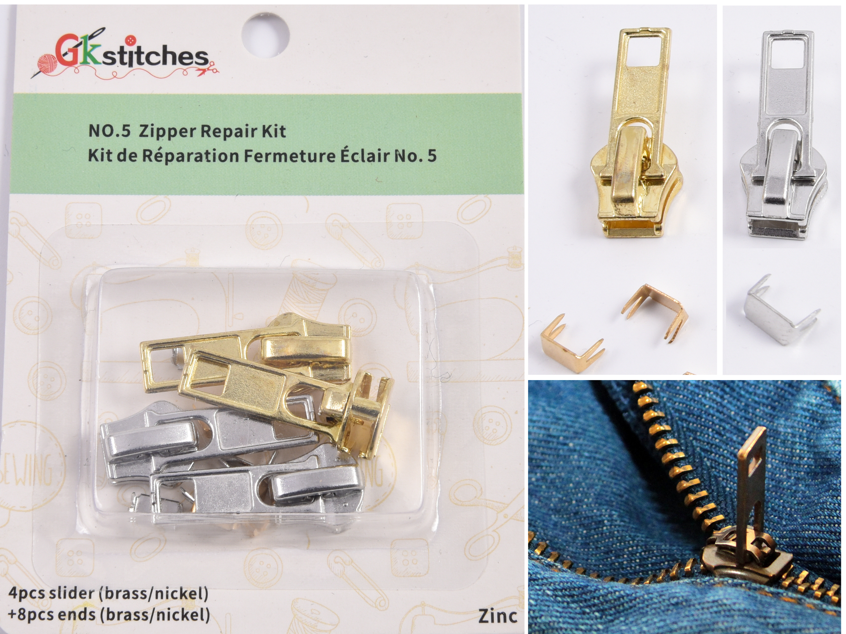 7 Coil Style Zipper Repair Kit - MyNotions