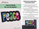 Peace Embroidery Iron on Patch - Gkstitches