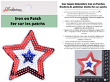 Sequin Star Embroidery (1 Piece Pack) Iron on , Sew on, Embroidered patches. - Gkstitches