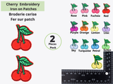 Cherry High-quality Patch (2 Pieces Pack) Sew on, Embroidered patches. - Gkstitches