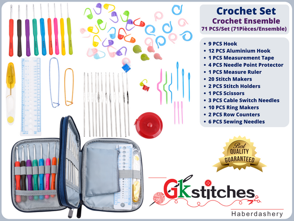 Crochet Hooks Set (71 Pieces ) - Gkstitches