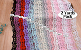Thin Lace Fabric Ribbon Trim GK- 6 ( 2 Yards Pack) - Gkstitches