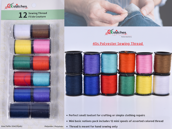 12 pieces sewing threads pack - Gkstitches