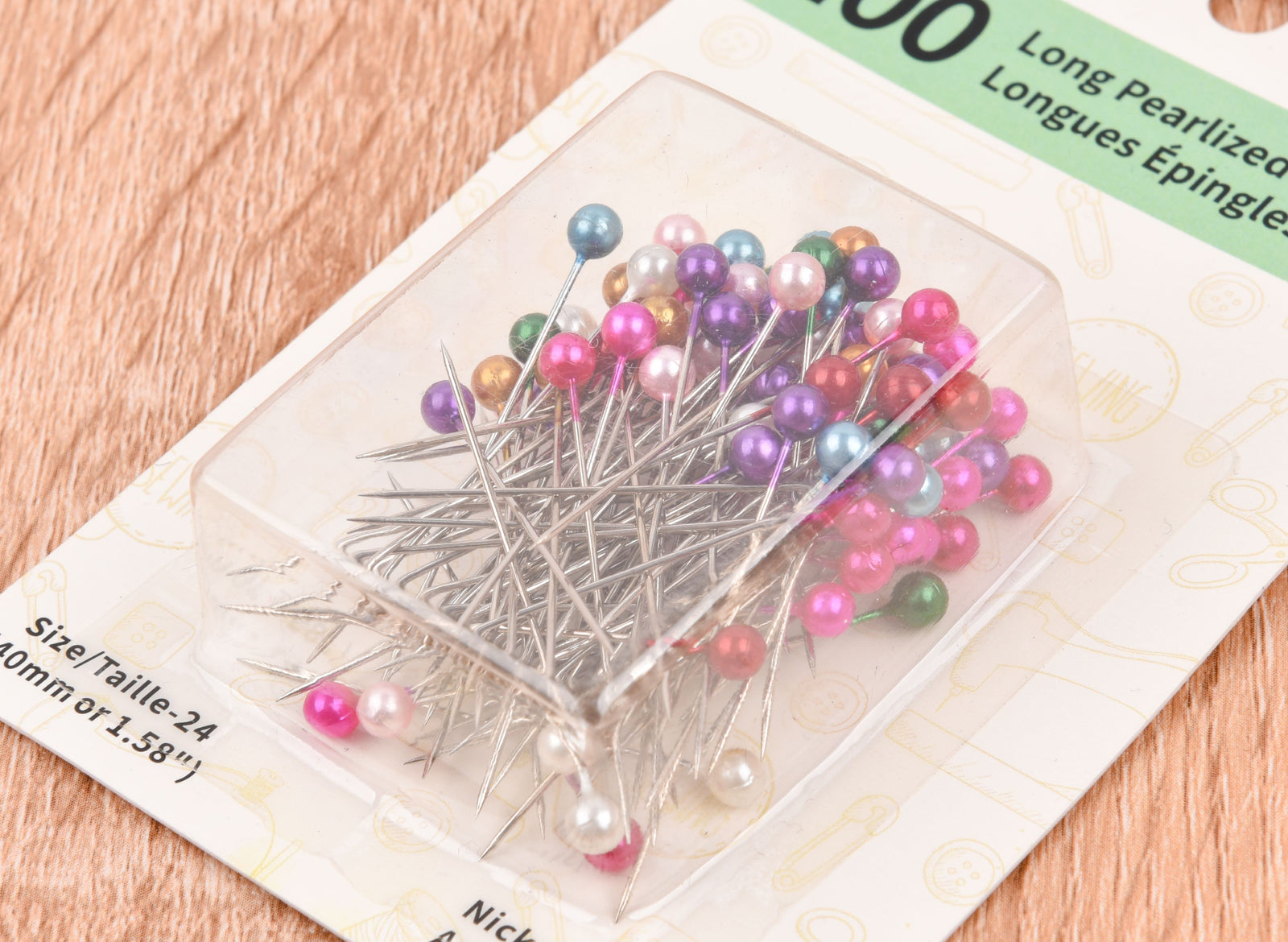 thumbnail image 2 of 12 Packs: 100 Ct. (1,200 Total) Long Pearlized Pins By Loops & Threadsâ 2 of 13