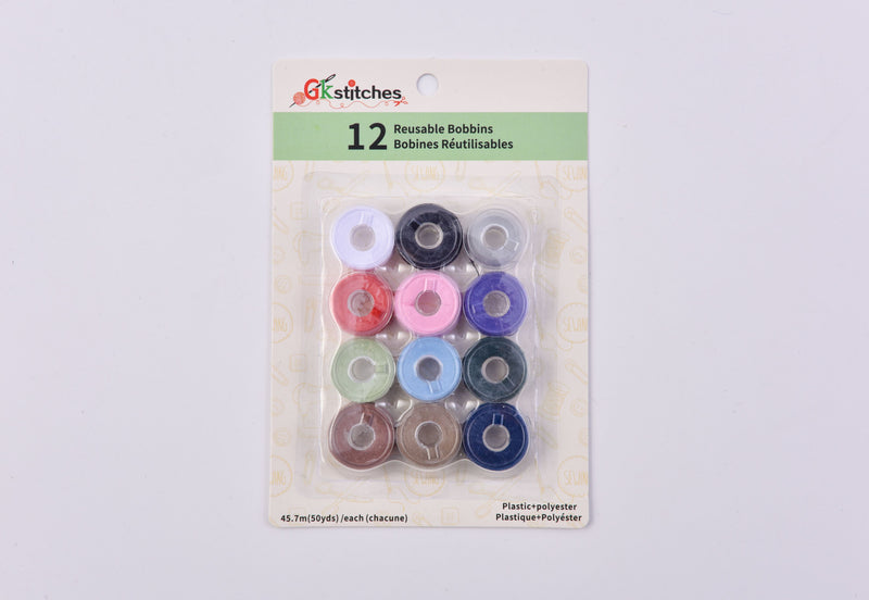 12 pcs Reusable Bobbins - Gkstitches