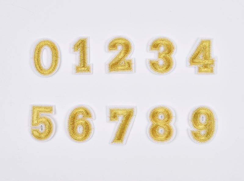 Metallic Gold Numbers Iron On