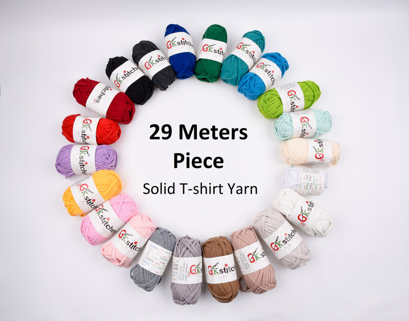 Solid T-shirt Yarn - 29 meters - Gkstitches