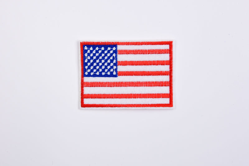 Pack 4 Small US Flag Embroidered Iron on Patch Sew on Patch USA United  States of America Flag Patch