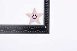 Stars Smiley Face Glitter (2 Pieces Pack) Iron on , Sew on, Embroidered patches. - GK 47 - Gkstitches