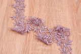 Floral Border Crochet Lace Trim with Handwork Beads - GK- 67 - Gkstitches