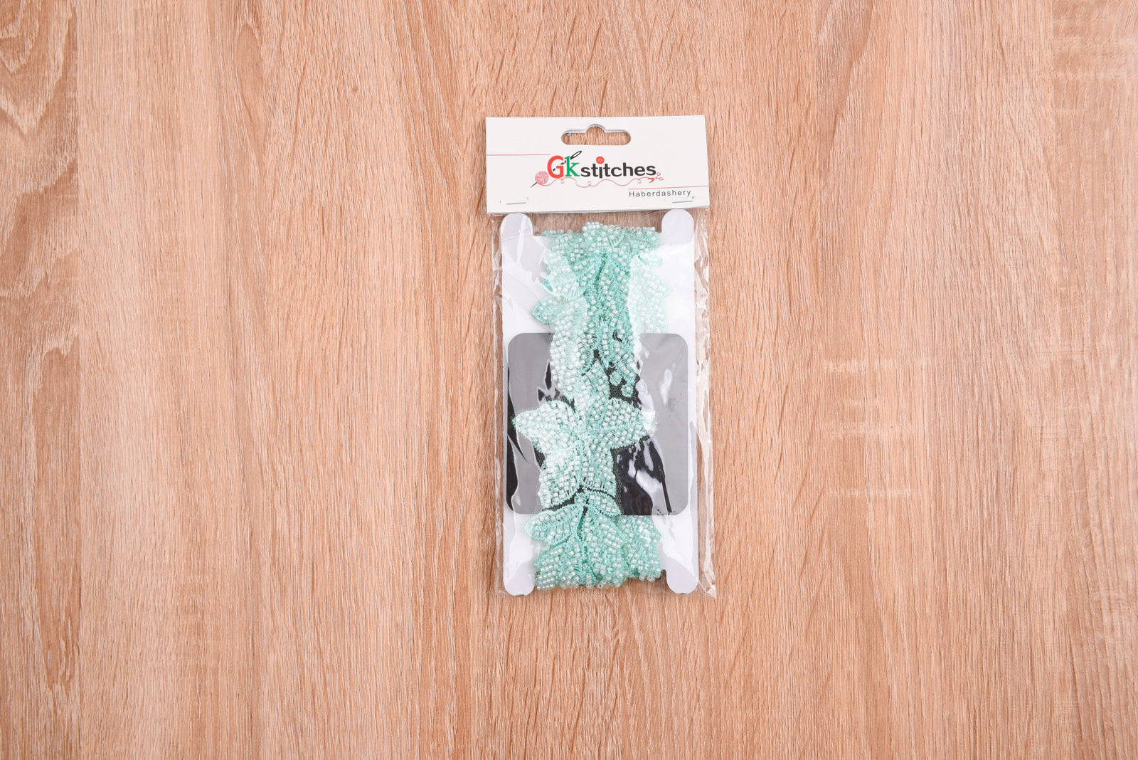 Flowers Border Crochet Lace Trim with Handwork Beads - GK