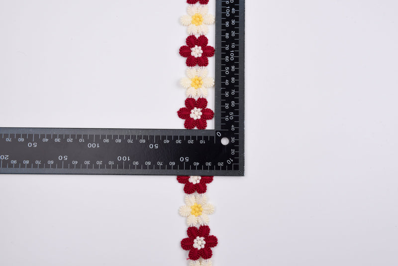 Mesh Floral Border Crochet Lace Border Trim with Handwork Beads and Se –  Gkstitches