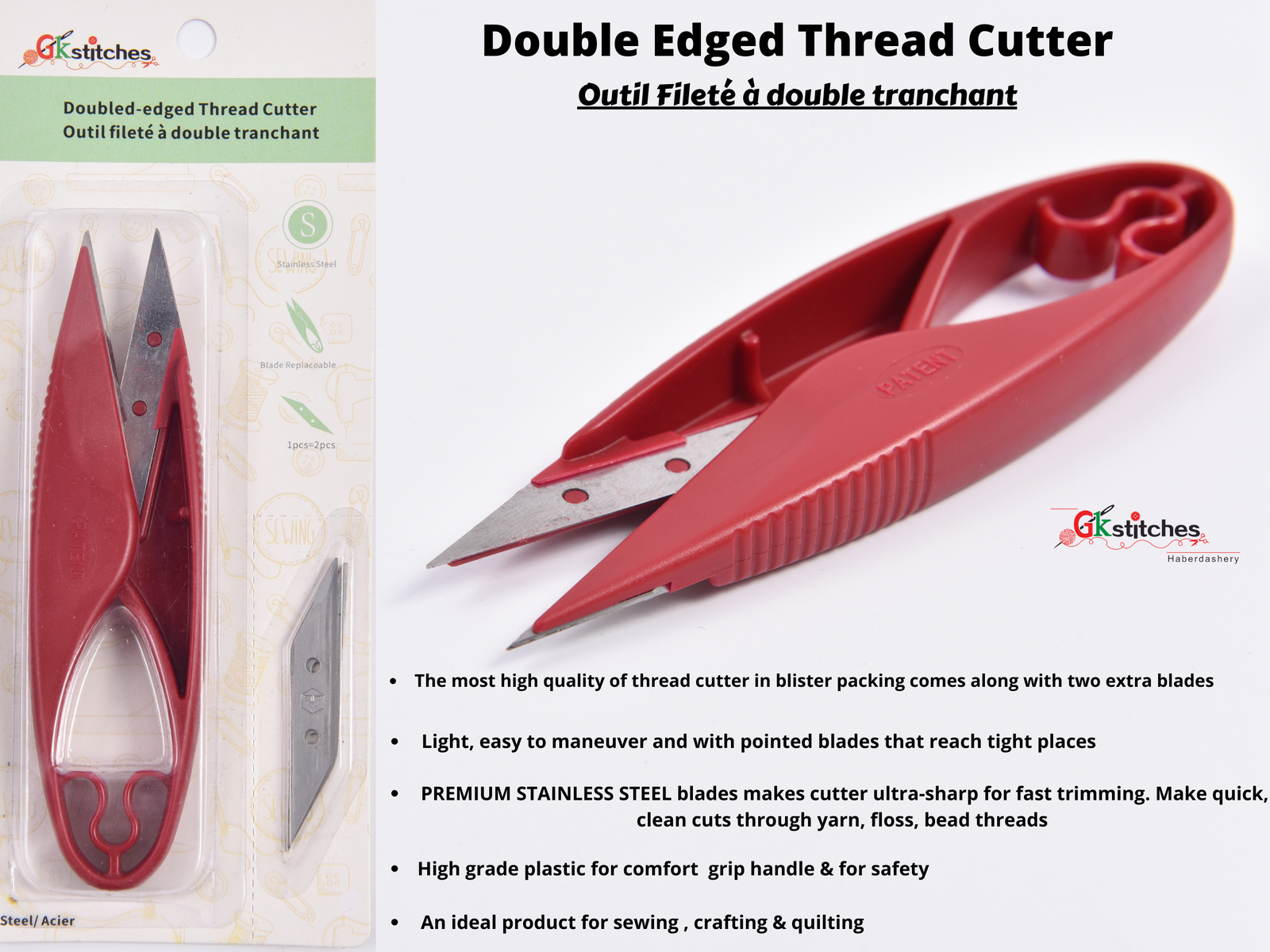 Double edged Thread Cutter – Gkstitches