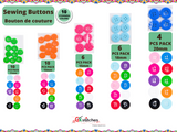 One Color Four Hole Buttons Pack - Gkstitches