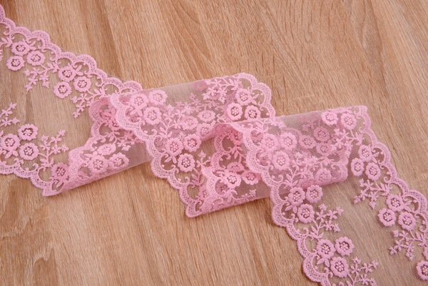 Thin Lace Fabric Ribbon Trim GK- 6 ( 2 Yards Pack) - Gkstitches